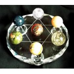 Glass Crystal Healing Grid with Seven Gemstone Spheres